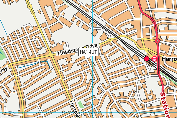 HA1 4UT map - OS VectorMap District (Ordnance Survey)