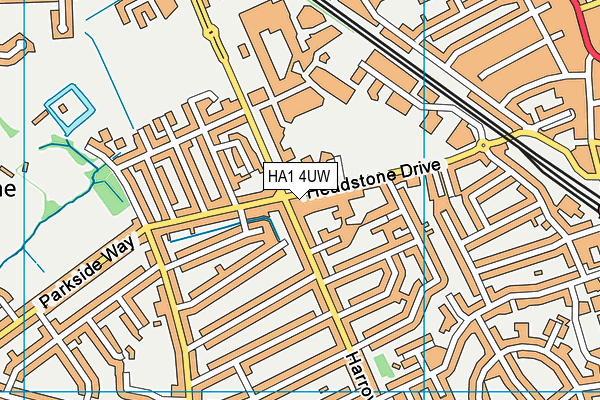 HA1 4UW map - OS VectorMap District (Ordnance Survey)