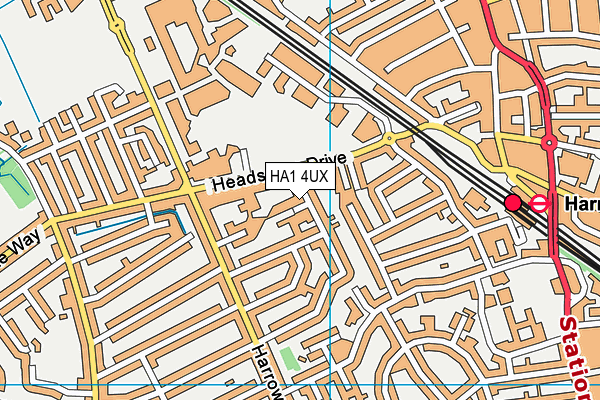 HA1 4UX map - OS VectorMap District (Ordnance Survey)
