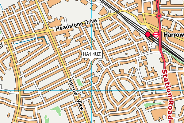 HA1 4UZ map - OS VectorMap District (Ordnance Survey)