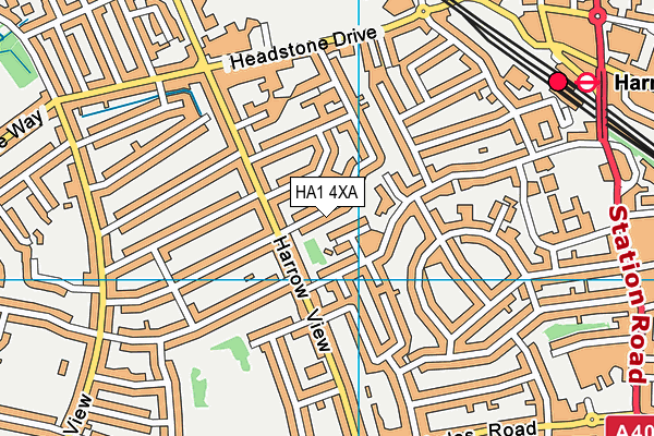 HA1 4XA map - OS VectorMap District (Ordnance Survey)