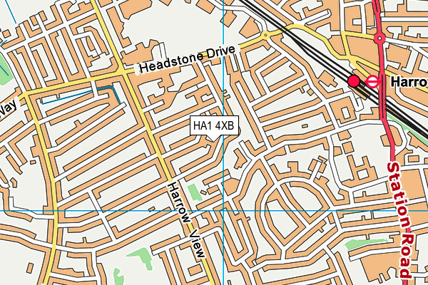 HA1 4XB map - OS VectorMap District (Ordnance Survey)
