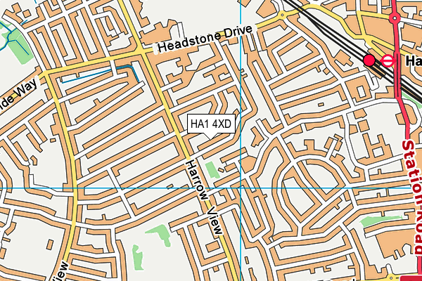 HA1 4XD map - OS VectorMap District (Ordnance Survey)