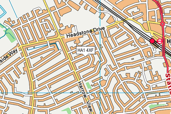 HA1 4XF map - OS VectorMap District (Ordnance Survey)