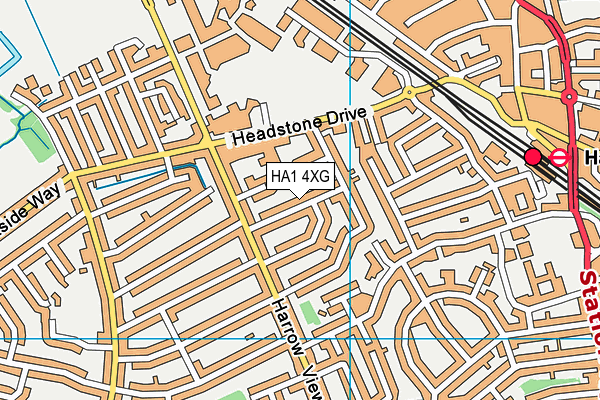 HA1 4XG map - OS VectorMap District (Ordnance Survey)