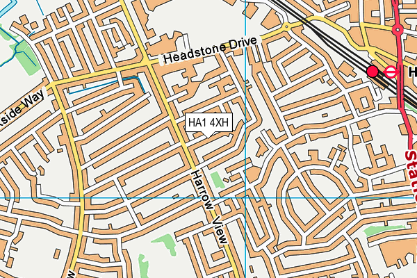 HA1 4XH map - OS VectorMap District (Ordnance Survey)