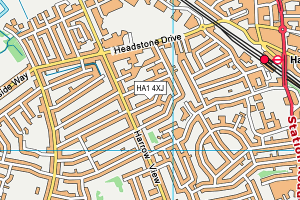 HA1 4XJ map - OS VectorMap District (Ordnance Survey)