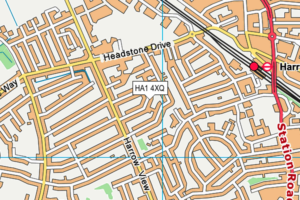 HA1 4XQ map - OS VectorMap District (Ordnance Survey)