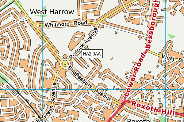 HA2 0AA map - OS VectorMap District (Ordnance Survey)