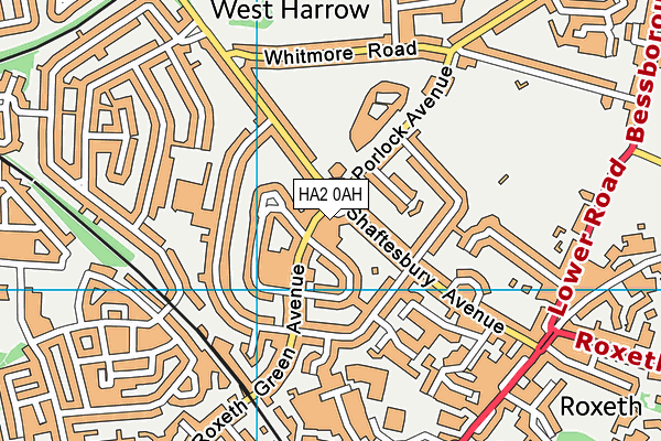 HA2 0AH map - OS VectorMap District (Ordnance Survey)