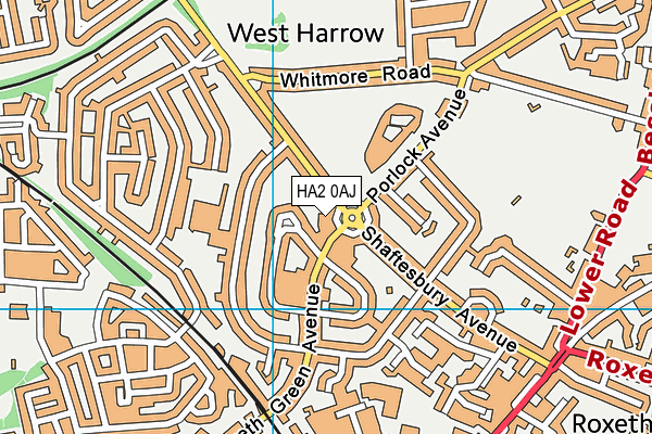 HA2 0AJ map - OS VectorMap District (Ordnance Survey)