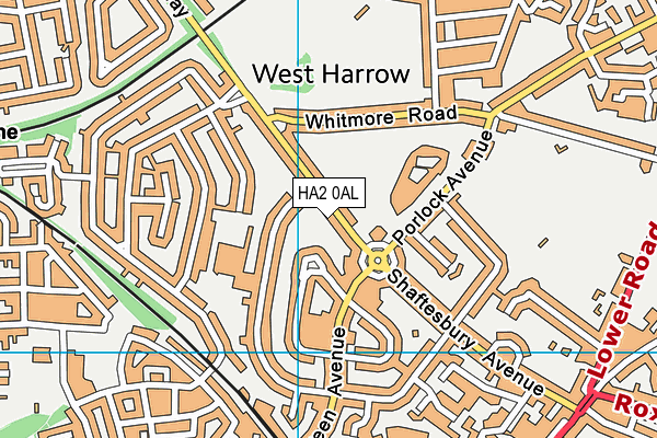 HA2 0AL map - OS VectorMap District (Ordnance Survey)