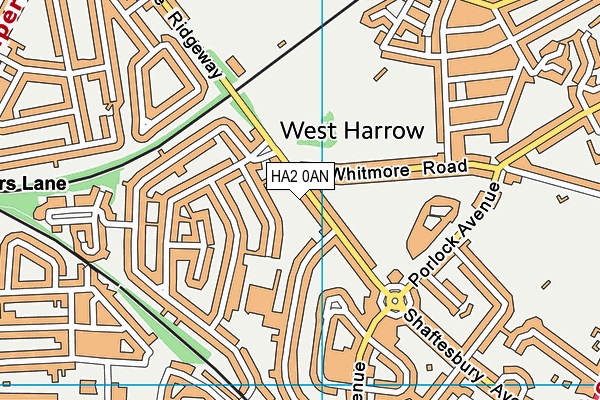 HA2 0AN map - OS VectorMap District (Ordnance Survey)