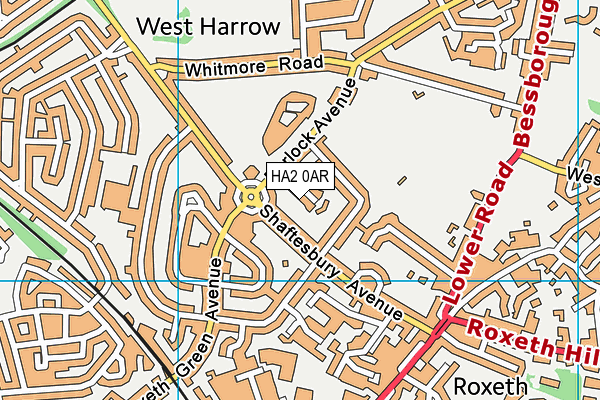 HA2 0AR map - OS VectorMap District (Ordnance Survey)