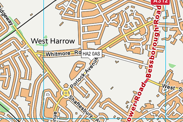 HA2 0AS map - OS VectorMap District (Ordnance Survey)