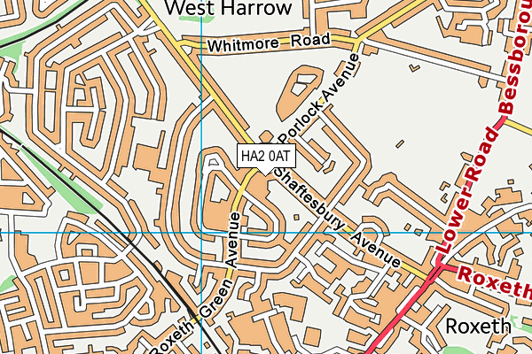 HA2 0AT map - OS VectorMap District (Ordnance Survey)