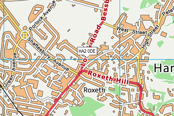 HA2 0DE map - OS VectorMap District (Ordnance Survey)