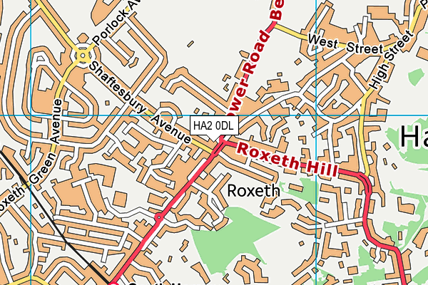 HA2 0DL map - OS VectorMap District (Ordnance Survey)