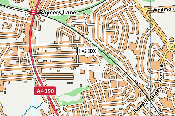 HA2 0DX map - OS VectorMap District (Ordnance Survey)