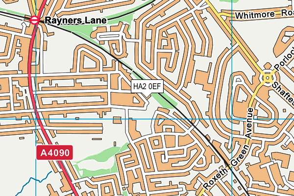 HA2 0EF map - OS VectorMap District (Ordnance Survey)