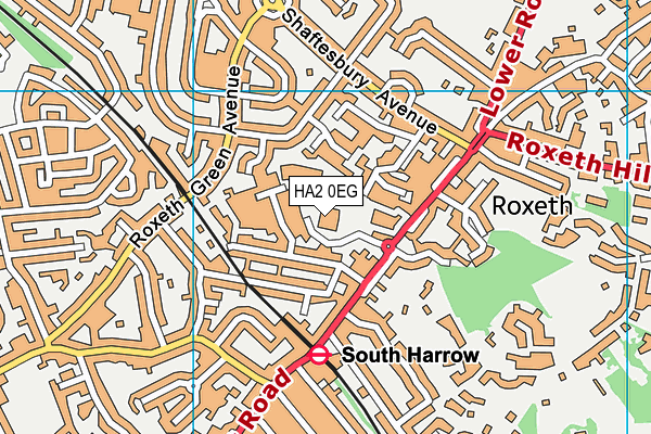 HA2 0EG map - OS VectorMap District (Ordnance Survey)