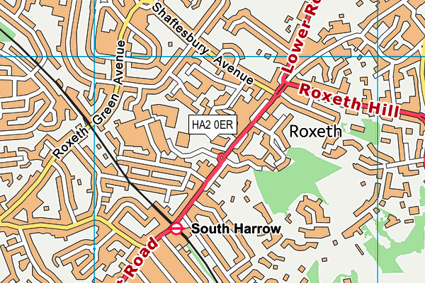 HA2 0ER map - OS VectorMap District (Ordnance Survey)