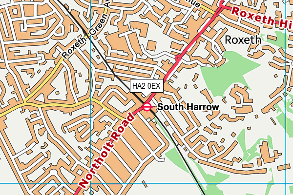 HA2 0EX map - OS VectorMap District (Ordnance Survey)