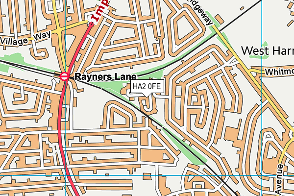 HA2 0FE map - OS VectorMap District (Ordnance Survey)