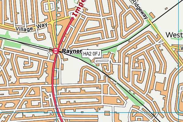 HA2 0FJ map - OS VectorMap District (Ordnance Survey)