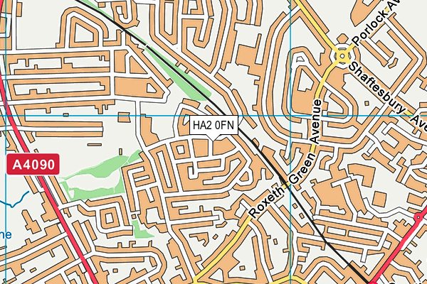 HA2 0FN map - OS VectorMap District (Ordnance Survey)