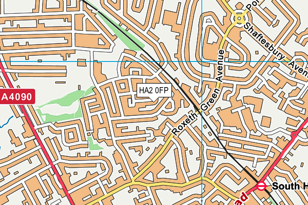 HA2 0FP map - OS VectorMap District (Ordnance Survey)
