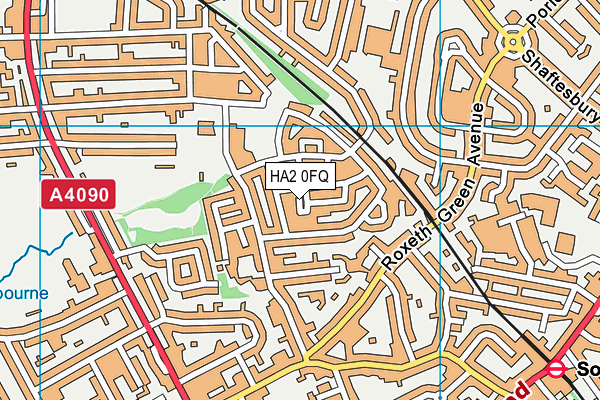 HA2 0FQ map - OS VectorMap District (Ordnance Survey)