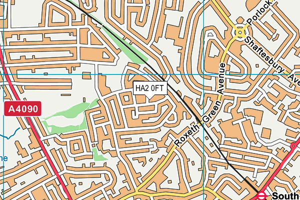 HA2 0FT map - OS VectorMap District (Ordnance Survey)