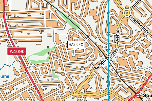 HA2 0FX map - OS VectorMap District (Ordnance Survey)