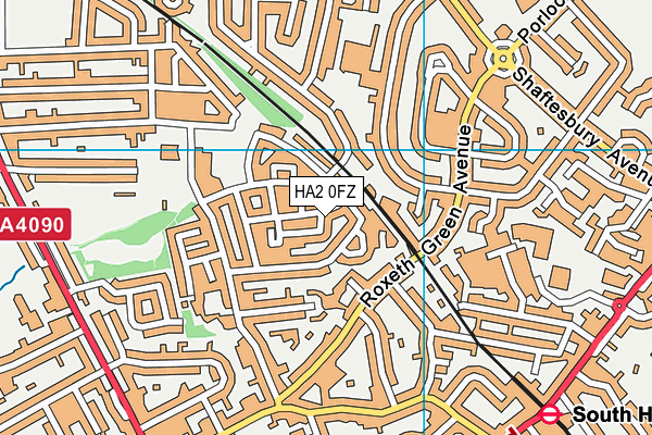 HA2 0FZ map - OS VectorMap District (Ordnance Survey)