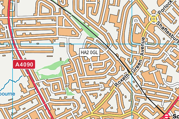 HA2 0GL map - OS VectorMap District (Ordnance Survey)