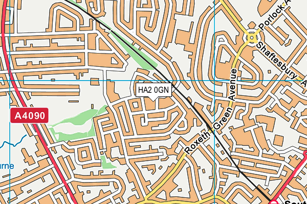 HA2 0GN map - OS VectorMap District (Ordnance Survey)