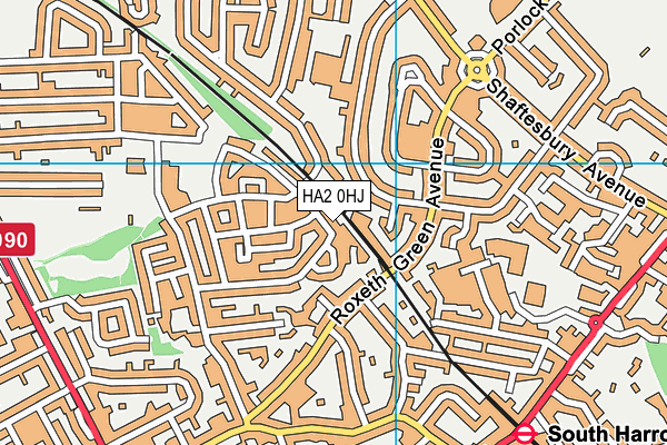 HA2 0HJ map - OS VectorMap District (Ordnance Survey)