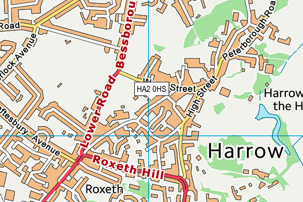 HA2 0HS map - OS VectorMap District (Ordnance Survey)