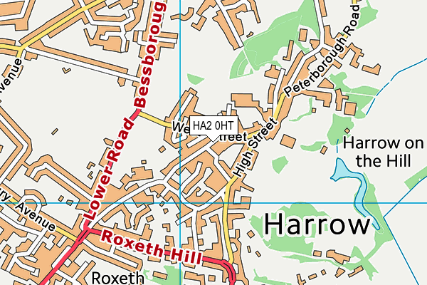 HA2 0HT map - OS VectorMap District (Ordnance Survey)