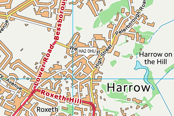 HA2 0HU map - OS VectorMap District (Ordnance Survey)