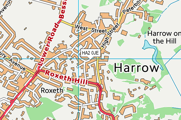 HA2 0JE map - OS VectorMap District (Ordnance Survey)