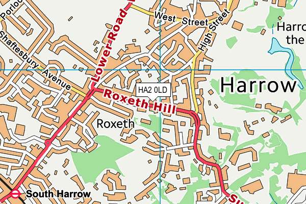HA2 0LD map - OS VectorMap District (Ordnance Survey)