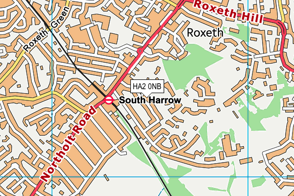 HA2 0NB map - OS VectorMap District (Ordnance Survey)