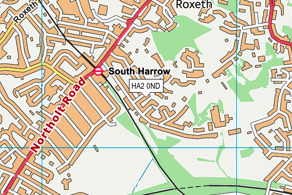 HA2 0ND map - OS VectorMap District (Ordnance Survey)