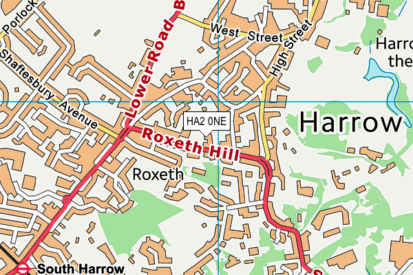 HA2 0NE map - OS VectorMap District (Ordnance Survey)