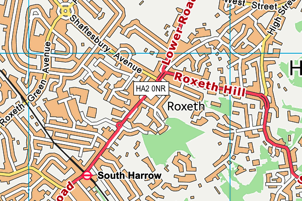 HA2 0NR map - OS VectorMap District (Ordnance Survey)