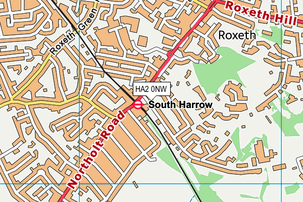 HA2 0NW map - OS VectorMap District (Ordnance Survey)