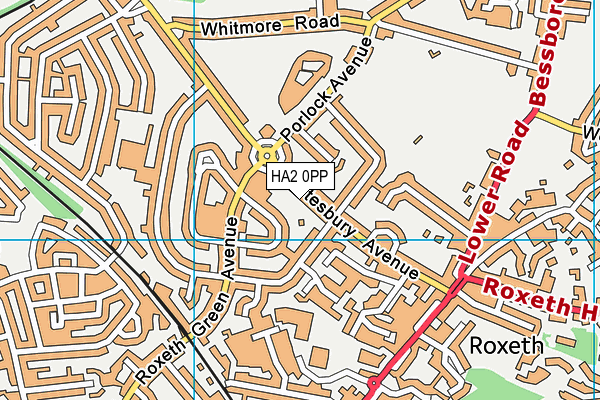 HA2 0PP map - OS VectorMap District (Ordnance Survey)