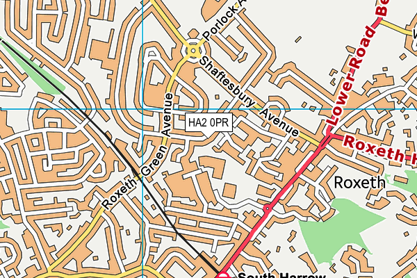 HA2 0PR map - OS VectorMap District (Ordnance Survey)